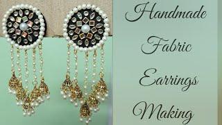 DIY Fabric earrings Making at Home  || Fabric Earrings Tutorial || Handcraft by Rakriti Collection