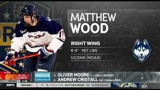 2023 NHL Draft - Nashville Predators 15th Overall Pick - UConn RW Matthew Wood