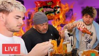 (UNCUT) KIANANDJC SPICIEST NOODLE CHALLENGE!! *AGAIN* (w/ Jc's Dad)