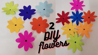 2 DIY Paper Flowers Making | Paper Crafts | Paper Flower  Two methods of Making easy paper flower