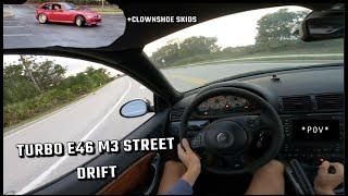 Turbo E46 M3 Street Drift in the RAIN *POV*  feat. M Coupe