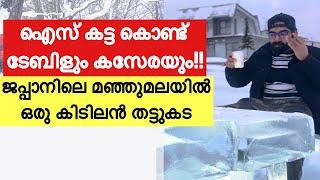 മഞ്ഞു മലയിലെ തട്ടുകട | Hokkaido Winter Trip | Part-03 | Japan Malayalam Vlog | Furano Ice Cafe