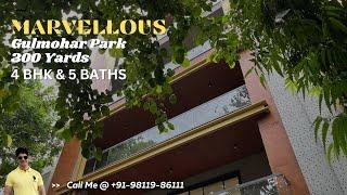 Finest Luxury 4 BHK in South Delhi | Park Facing, 300 Yards Property in Gulmohar Park #URE