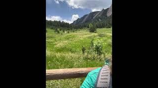 Hiking fun - beautiful sky and flatiron