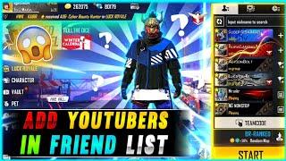 How To Add Youtubers In Your Friend List l Add V Badge Players In Friend List l Garena Free Fire