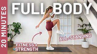 20 MIN FULL BODY WORKOUT - All Standing, No Jumping (Warm up + Cool Down included)