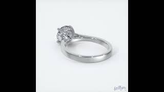 Round Cathedral Engagement Ring in White Gold