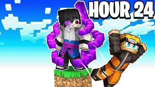 I Spent 24 Hours in Naruto Minecraft on One Block!