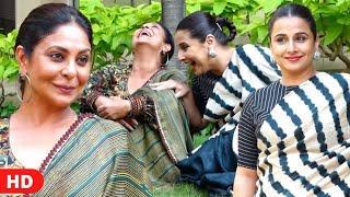 Vidya Balan & Shefali Shah Glamorous Look In Saree Snapped Promoting Jalsa Movie At Juhu