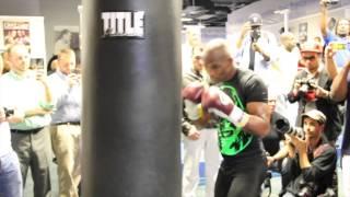 Bernard Hopkins Heavy bag training for Kovalev