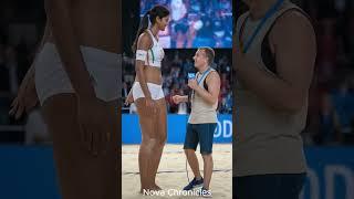  Reporter’s in Trouble! How Do You Interview Someone THIS Tall? #short #tallwoman#volleyball
