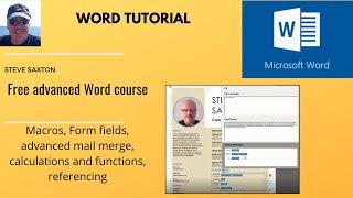 Free advanced Word course.  Advanced Word free