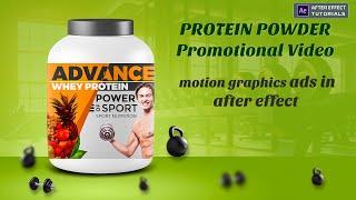 Protein Powder Promotional Video | Motion graphics tutorial after effects | product animation video