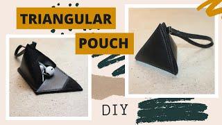 DIY Triangular earphone pouch Tutorial (free pattern)