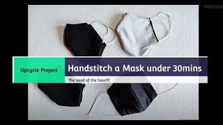 Upcycle Project #2 Hand sew face mask | 30 mins | Scrap fabric restyle | lockdown need | Stay Safe