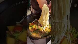 今天改善一下吃炖肉铁锅焖面！ #铁锅焖面 #我的乡村生活 #农村柴火饭