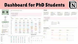 Notion Template for PhD Students - My Dashboard for Planning My PhD