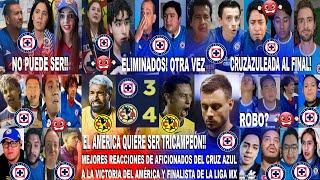 AFICIONADOS DEL CRUZ AZUL ELIMINADOS REACCIONAN AL CRUZ AZUL 3-4 AMÉRICA CON GOL ÉPICO AL FINAL