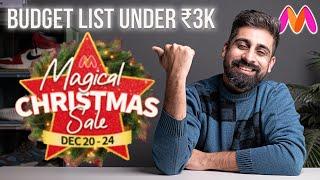 MY BUDGET SNEAKER LIST UNDER ₹3000 | MYNTRA MAGICAL CHRISTMAS SALE