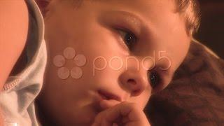 Cute 2 Year Old Boy Cu On Sofa 1 Release Hd. Stock Footage