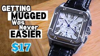 Too GOOD To Be TRUE!? Budget Cartier Square Inspired 38mm Automatic Watch Review FOR $17