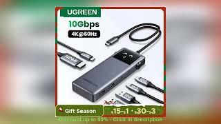 UGREEN Uno USB C HUB 6-in-1 4K60Hz PD100W 10Gbps USB3.2 Splitter Adapter for Laptop Macbook Pro A