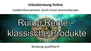 Klassische Rürup Renten Produkte