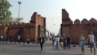 Chiang Mai Dec 2019. Old City: Tha Phae Gate, Wat Phan On and Lanna Architecture Centre