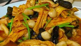 【CC】Vegetarian Dish and recipe】 Stir fried Bean Curd sticks super easy to Make but delicious