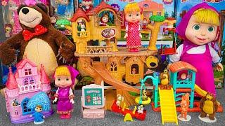 96 Minutes of Satisfying ASMR Unboxing | Adorable Masha and The Bear Tree House & Playground Set