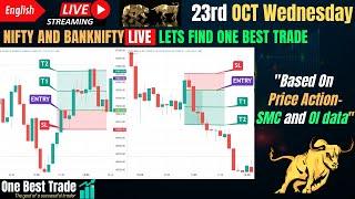 Live Nifty intraday trading | Bank nifty live trading | Live options trading | 23rd OCT 2024 dhan