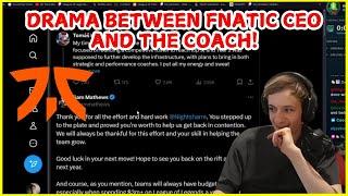 Nemesis Reacts Twitter Drama Between Fnatic CEO And The Coach | Best of LoL Streams