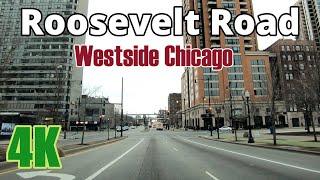 Roosevelt Road: Driving through Westside Chicago: 4K: Streets of the Americas