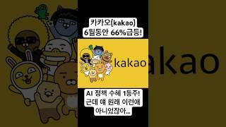 카카오 6월동안 66% 급등! 정부에서 밀어준다? #카카오 #주식단타 #AI테마 #스테이블코인 #오픈AI #카카오페이 #정부정책