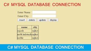 Insert Update Delete View and search data from mysql database in c#.net - c# mysql database tutorial