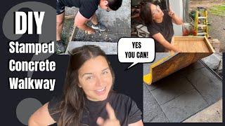 Diy Stamped Concrete - How to stamp concrete (walkway) step by step