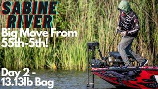 Made a move from 55th - 5th!! Day 2 Sabine River Bassmaster Elites