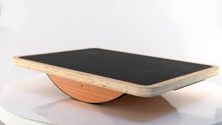 StrongTek Professional Wooden Balance Rocker Board for Balance Training and Core Exercises