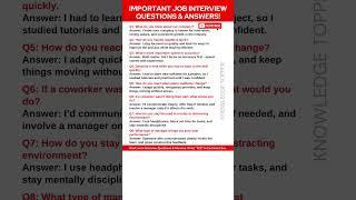 8 Most Important Job Interview Questions and Answers