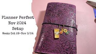 Planner Perfect Nov 2024 Setup || Week Oct  28 - Nov 3, 2024 ||Mulberry Leilani TN || Chapters by CD