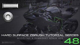 Hard Surface ZBrush Tutorial Series // Modeling A Kawasaki Ninja H2R // 48