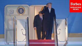 JUST IN: President Trump Arrives At Joint Base Andrews On Air Force One