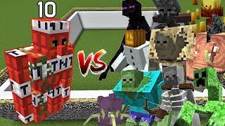 10 TNT Golem vs All Mutant Mob [Minecraft Mob Battle]