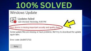 Your device is missing important security and quality fixes In Windows 10 [4 Ways]