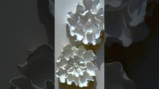 Sculpting flowers using air dry clay #homedecor #wallpainting