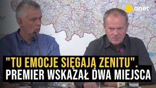 "Tu emocje sięgają zenitu". Donald Tusk wskazał dwie miejscowości