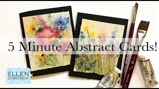 5 Minute Watercolor Abstract Cards/Learn how to stop perfectionism!