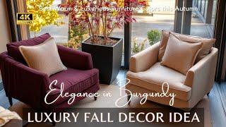 Fall Elegance: Deep Burgundy Fall Decor Ideas for Best Warm & Luxurious Furniture Colors this Autumn