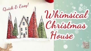 Beginner friendly Christmas Watercolor House! - Christmas card ideas