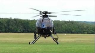 McDonnell Douglas MD500E R 502 helicopter takeoff, fast fly-by, landing / Gödöllő 2011